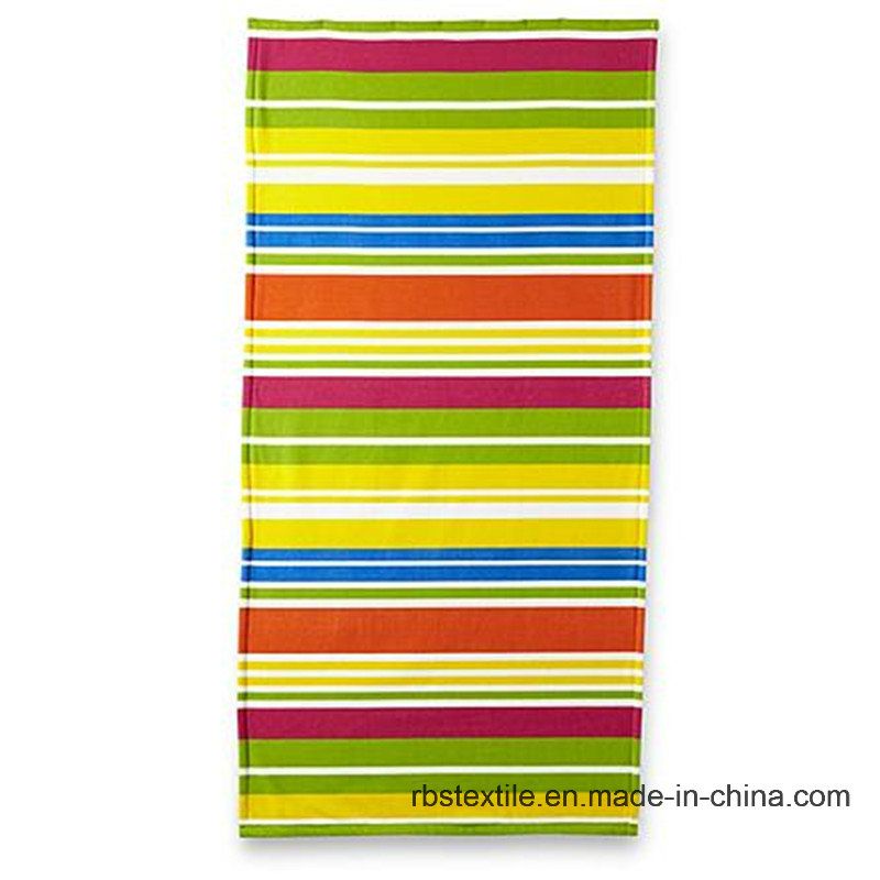 Cotton Printed Velour Bath Towel Beach Towel with Colourful Designs